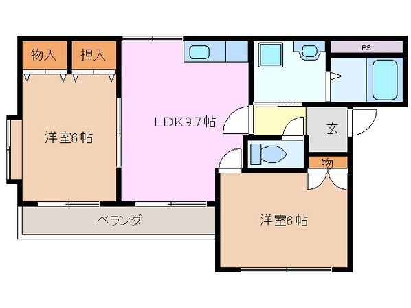 北楠駅 徒歩12分 2階の物件間取画像